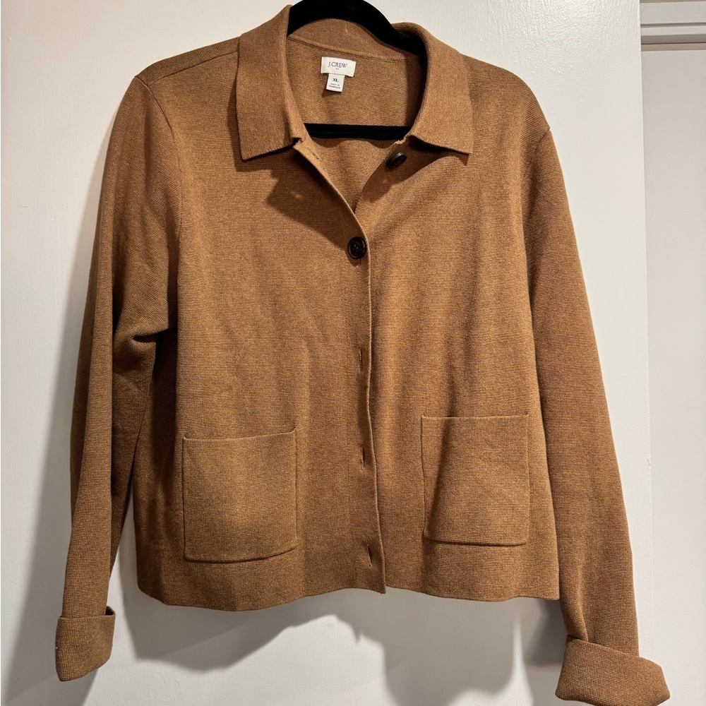 J. Crew Tan Button-Up Sweater